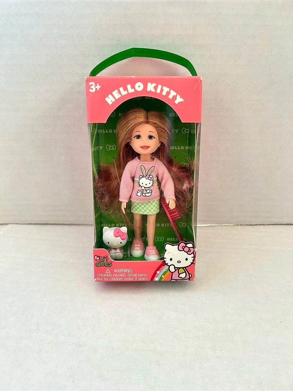 Hello Kitty Doll in Pink & Green Like New